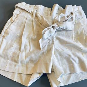 Loft Petite High Waisted Bow-Belted Shorts